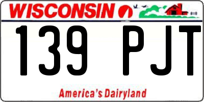 WI license plate 139PJT