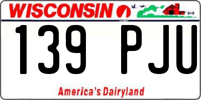 WI license plate 139PJU