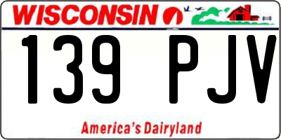 WI license plate 139PJV