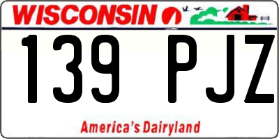 WI license plate 139PJZ
