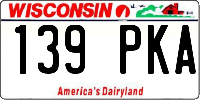 WI license plate 139PKA