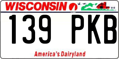 WI license plate 139PKB