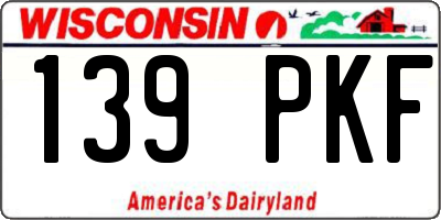 WI license plate 139PKF