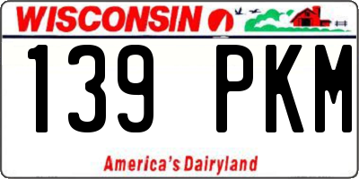 WI license plate 139PKM