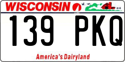 WI license plate 139PKQ