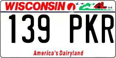 WI license plate 139PKR