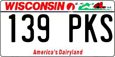 WI license plate 139PKS