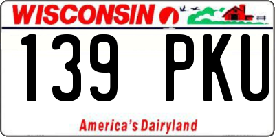 WI license plate 139PKU