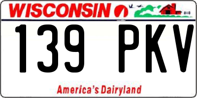 WI license plate 139PKV