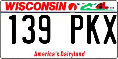 WI license plate 139PKX