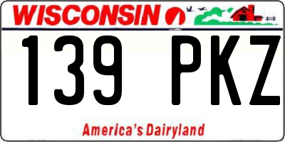 WI license plate 139PKZ