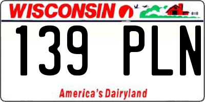 WI license plate 139PLN