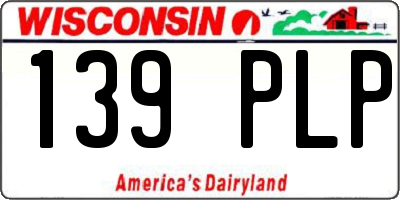 WI license plate 139PLP