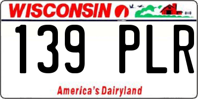 WI license plate 139PLR