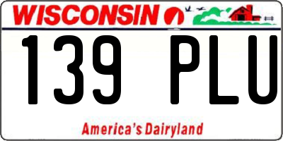 WI license plate 139PLU