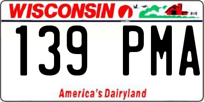 WI license plate 139PMA