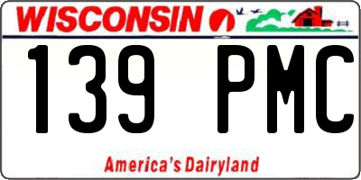 WI license plate 139PMC