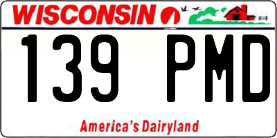 WI license plate 139PMD