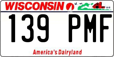 WI license plate 139PMF