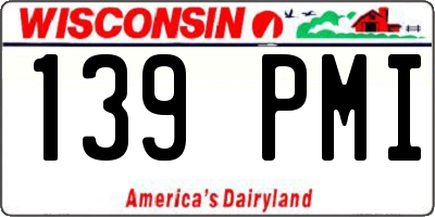 WI license plate 139PMI