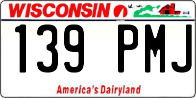 WI license plate 139PMJ
