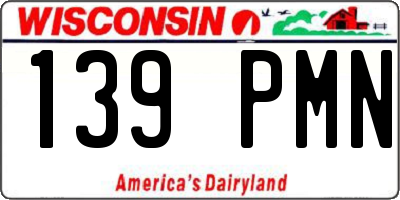 WI license plate 139PMN