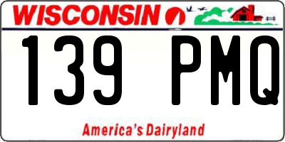 WI license plate 139PMQ