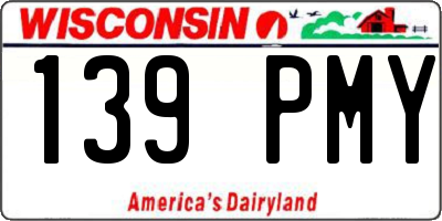 WI license plate 139PMY