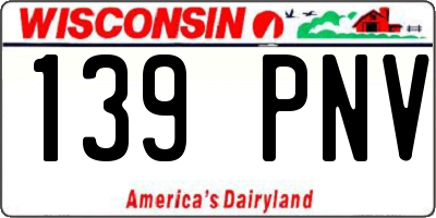 WI license plate 139PNV