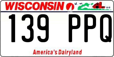 WI license plate 139PPQ
