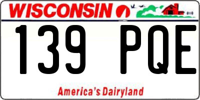 WI license plate 139PQE