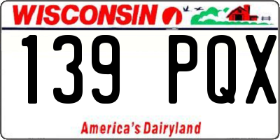 WI license plate 139PQX