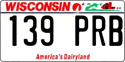 WI license plate 139PRB