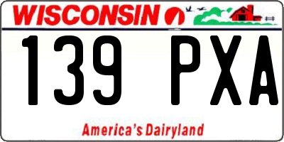 WI license plate 139PXA