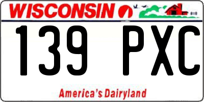 WI license plate 139PXC