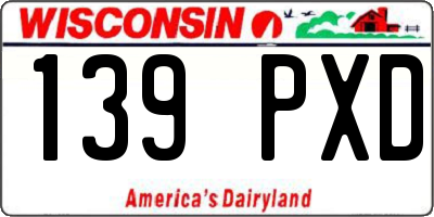 WI license plate 139PXD