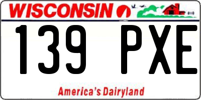 WI license plate 139PXE