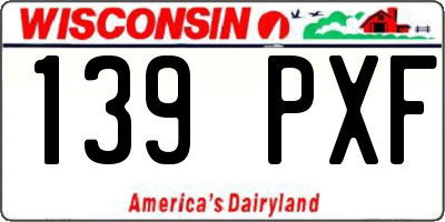 WI license plate 139PXF