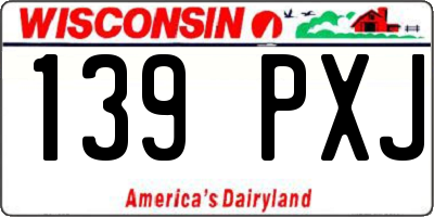 WI license plate 139PXJ