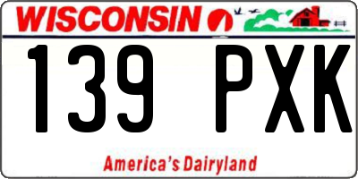 WI license plate 139PXK
