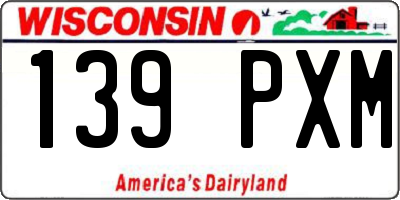 WI license plate 139PXM