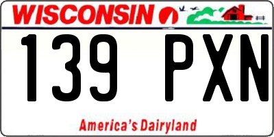 WI license plate 139PXN