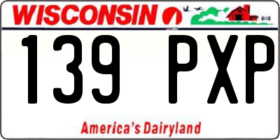 WI license plate 139PXP