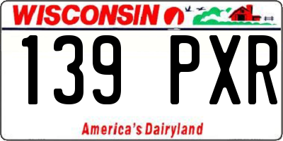 WI license plate 139PXR