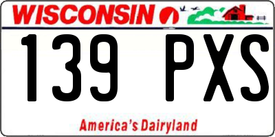 WI license plate 139PXS