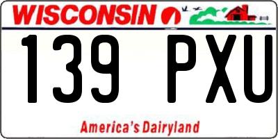 WI license plate 139PXU