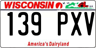 WI license plate 139PXV