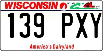 WI license plate 139PXY