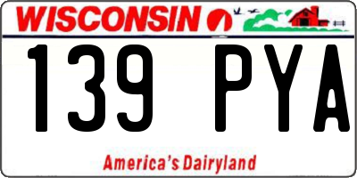 WI license plate 139PYA