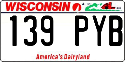 WI license plate 139PYB
